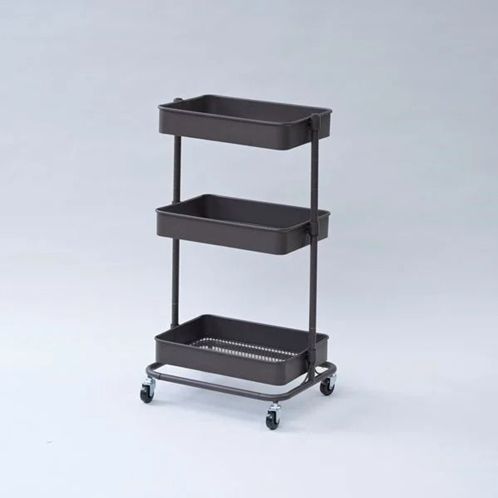 【数量限定】バスケットトローリー ライト LBTL-3(DBR), ダークブラウン, 幅45.5&times;奥行36&times;高さ81cm