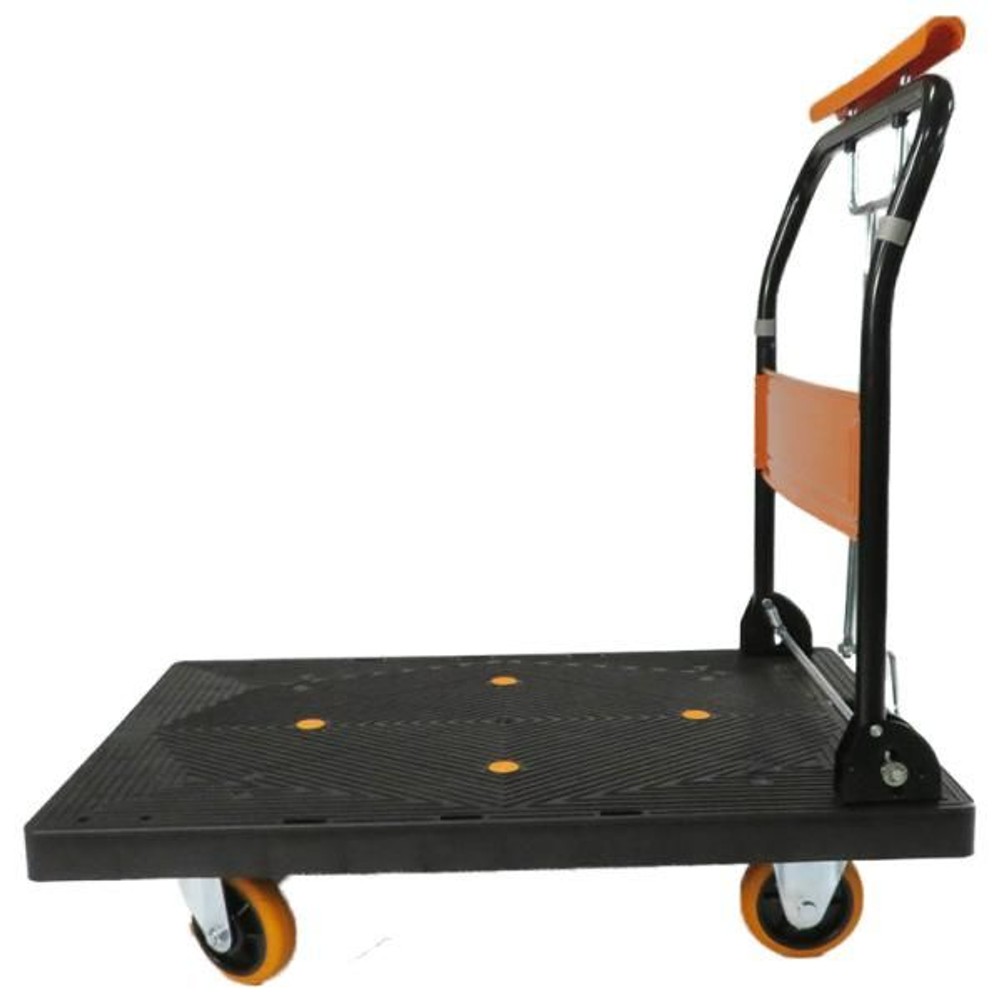 ビバホームオリジナル ハンドブレーキ付きカルシズ樹脂台車, 耐荷重150kg, 幅450&times;奥行730&times;高さ910