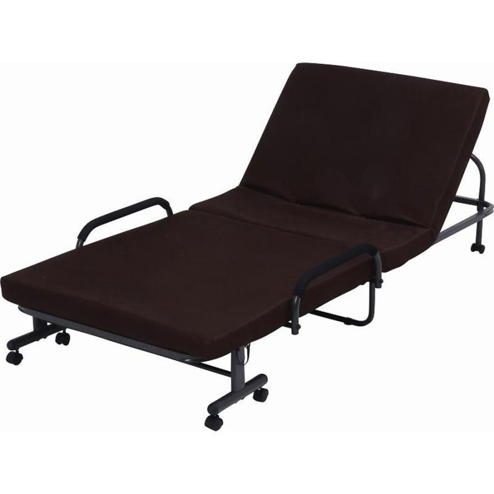 不二貿易  低反発折たたみベッド　フリーロック42段 【メーカー直送・代引不可】, ブラウン, シングル