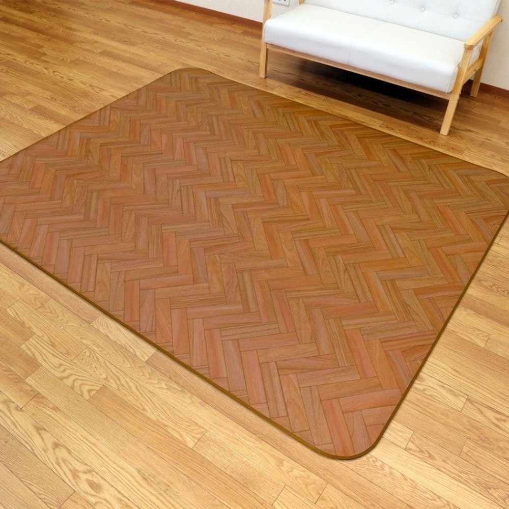 【メーカー直送・代引不可】クッションフロアラグ, ヘリンボーン, 182×300cm