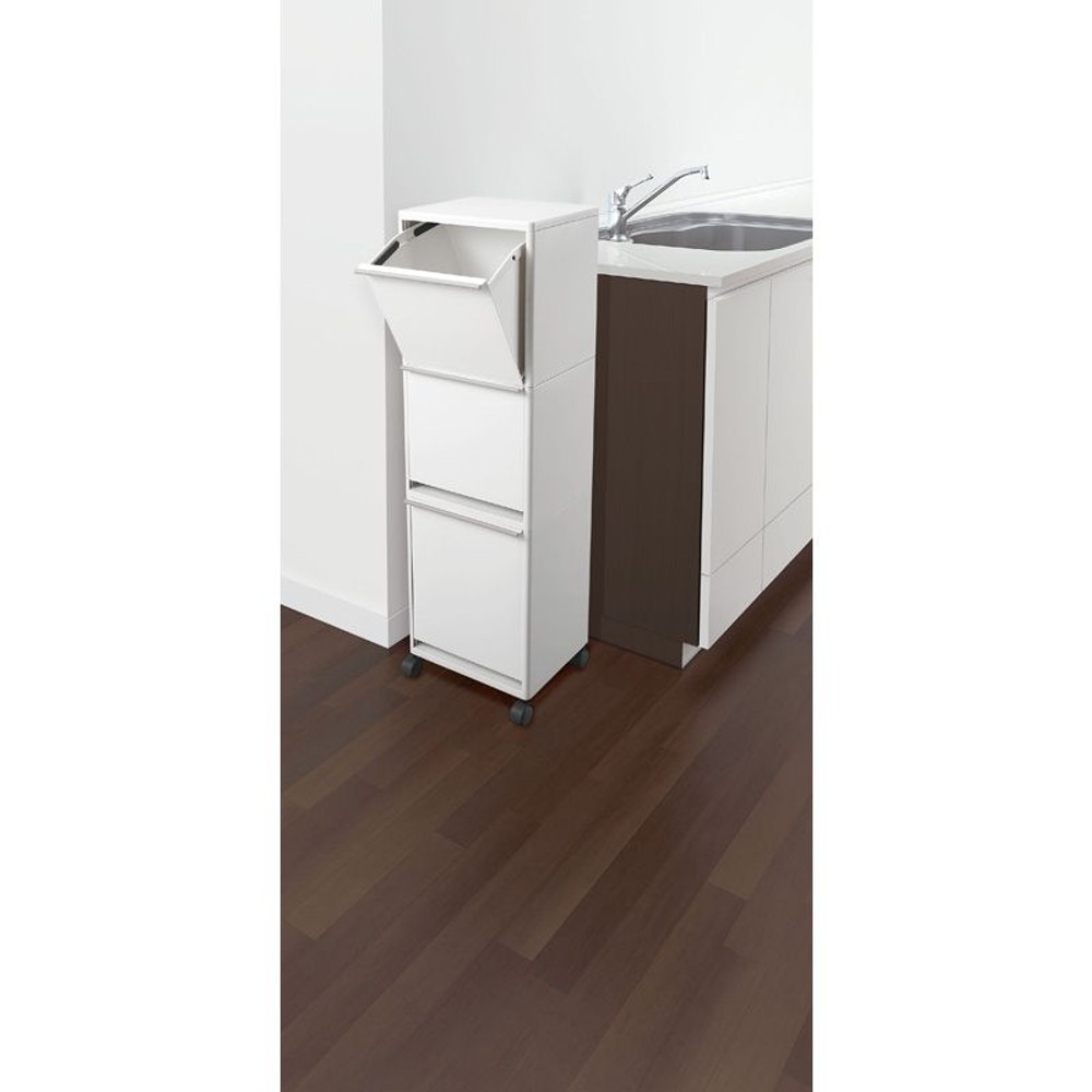 縦型分別ワイドペール　3段43Ｌ, ホワイト, 43L(上、中段12.5L&times;下段18L)