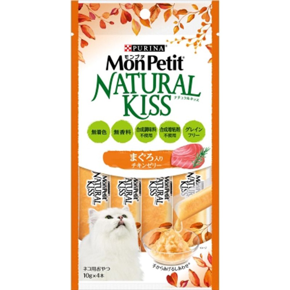 モンプチ　ナチュラルキッス　まぐろ入りチキンゼリー　４０ｇ, まぐろ入りチキンゼリー, 40g