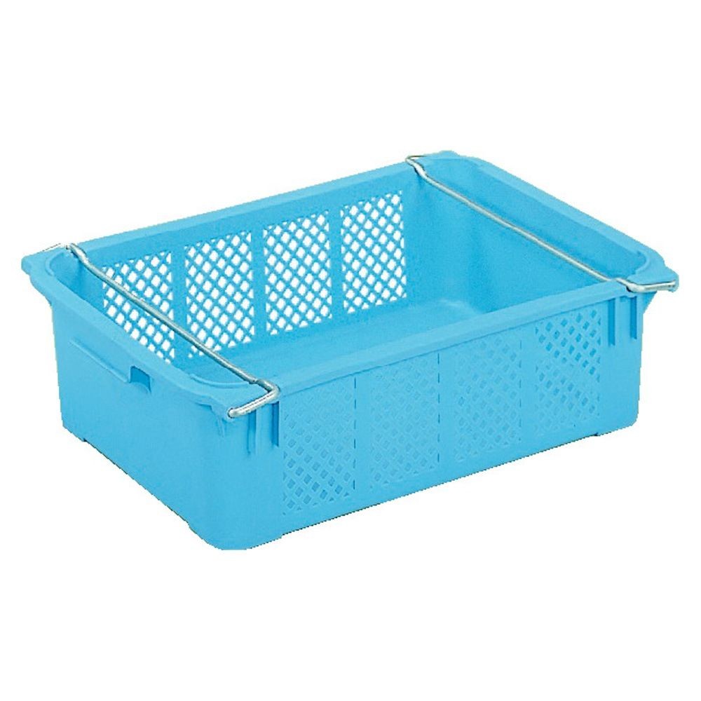 サンコー サンテナー A#40-2 PP ハンドル付 ライトブルー 104400-01 &times;10個セット【メーカー直送・代引不可】【法人限定】【日祝配送不可・時間指定不可】, ライトブルー, 10P