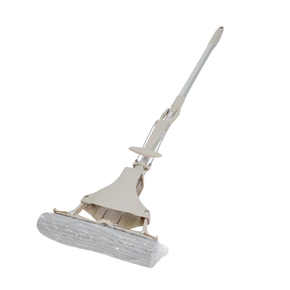 楽絞りスポンジモップ, ホワイト, アルミ伸縮柄