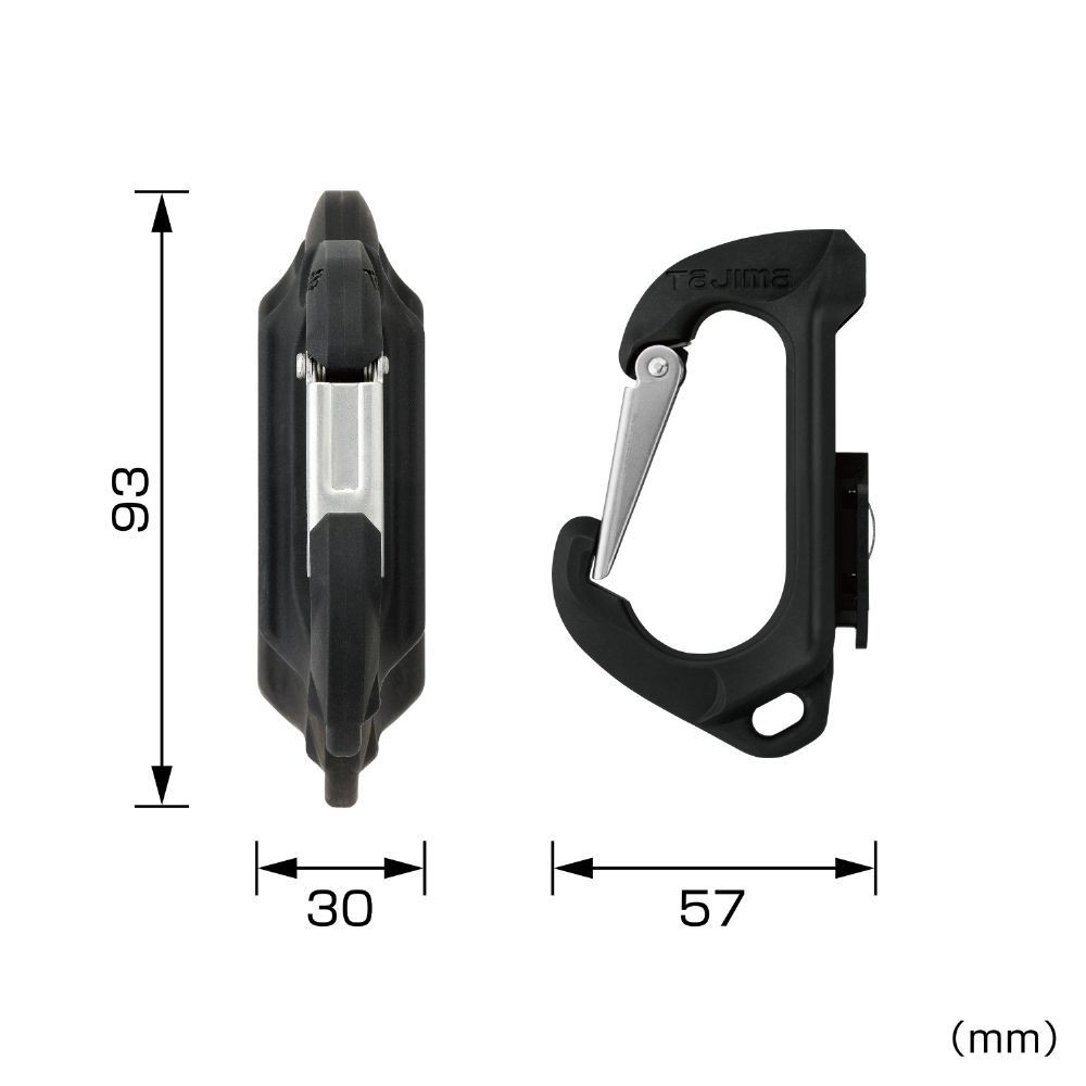 TAJIMA（タジマ）　セフ工具ホルダー樹脂 スリムカラビナ小, ブラック, 小
