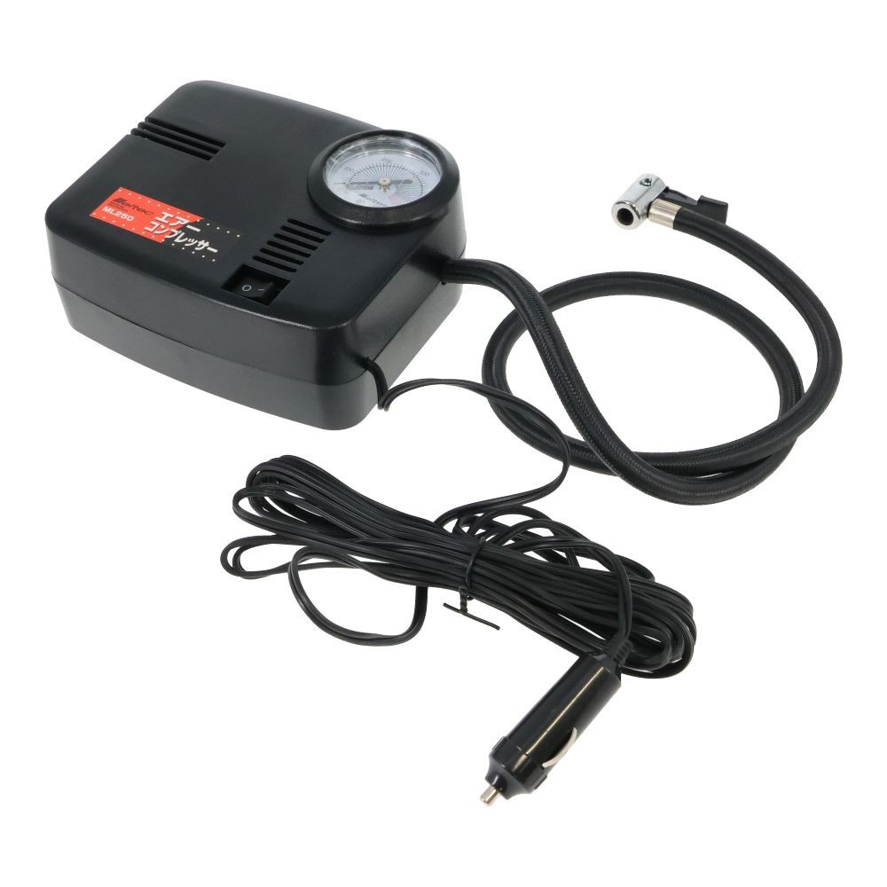 Meltec エアーコンプレッサー, ブラック, 12V