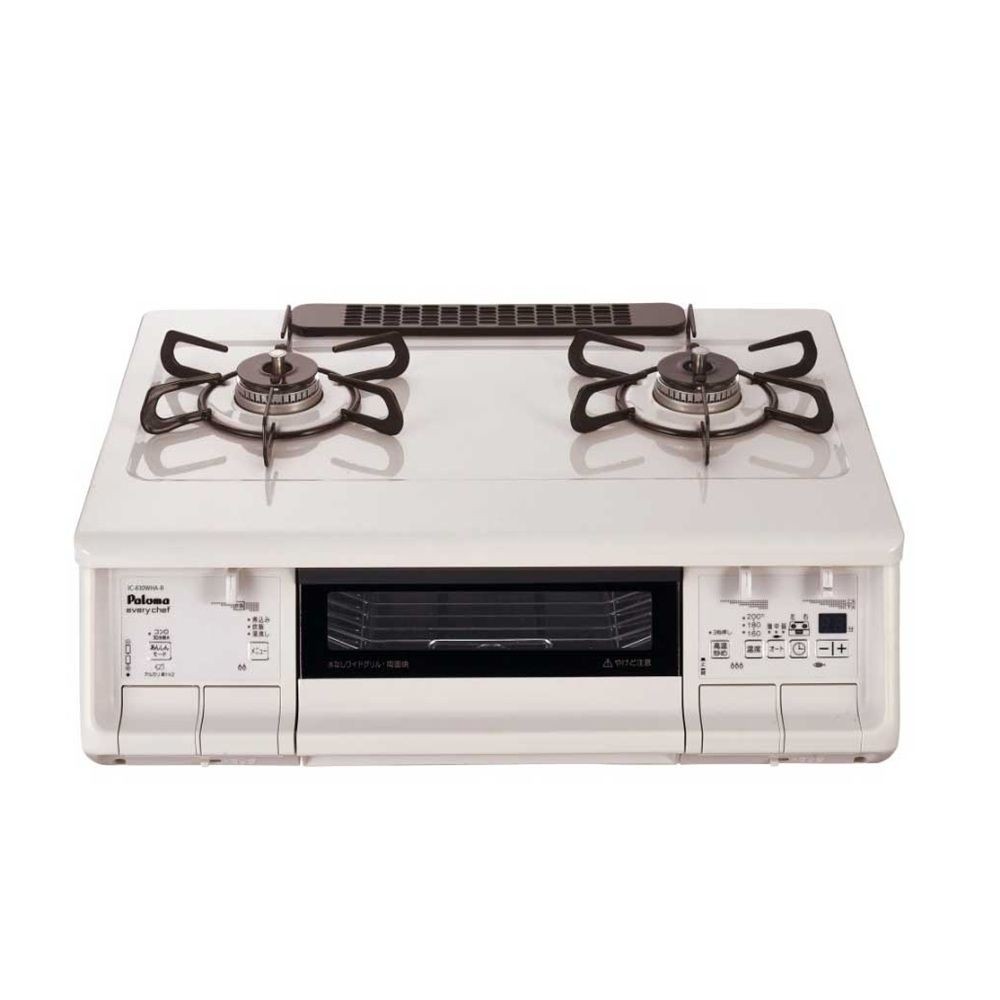 パロマ ガステーブル 水なし両面焼きグリル IC-830WHA-R 右強火, ナチュラルホワイト-プロパンガス, LP