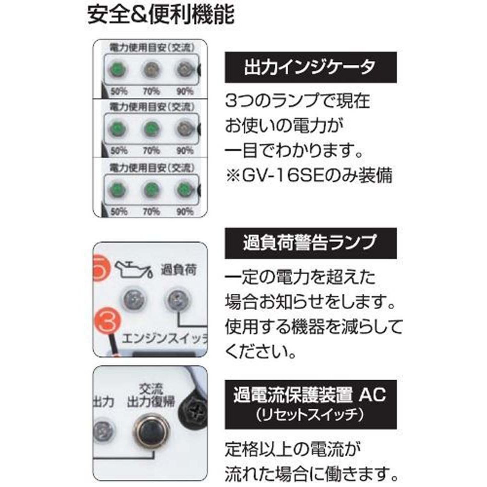 【現行品】工進　発電機ＧＶー16ＳＥ, ホワイト, 約18,000g