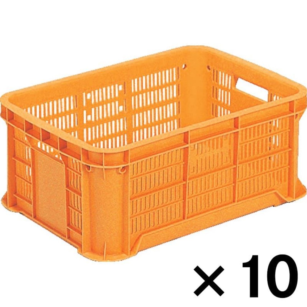 サンコー サンテナーＢ＃25ー5　オレンジ &times;10個セット【メーカー直送・代引不可】【法人限定】, オレンジ, 10P