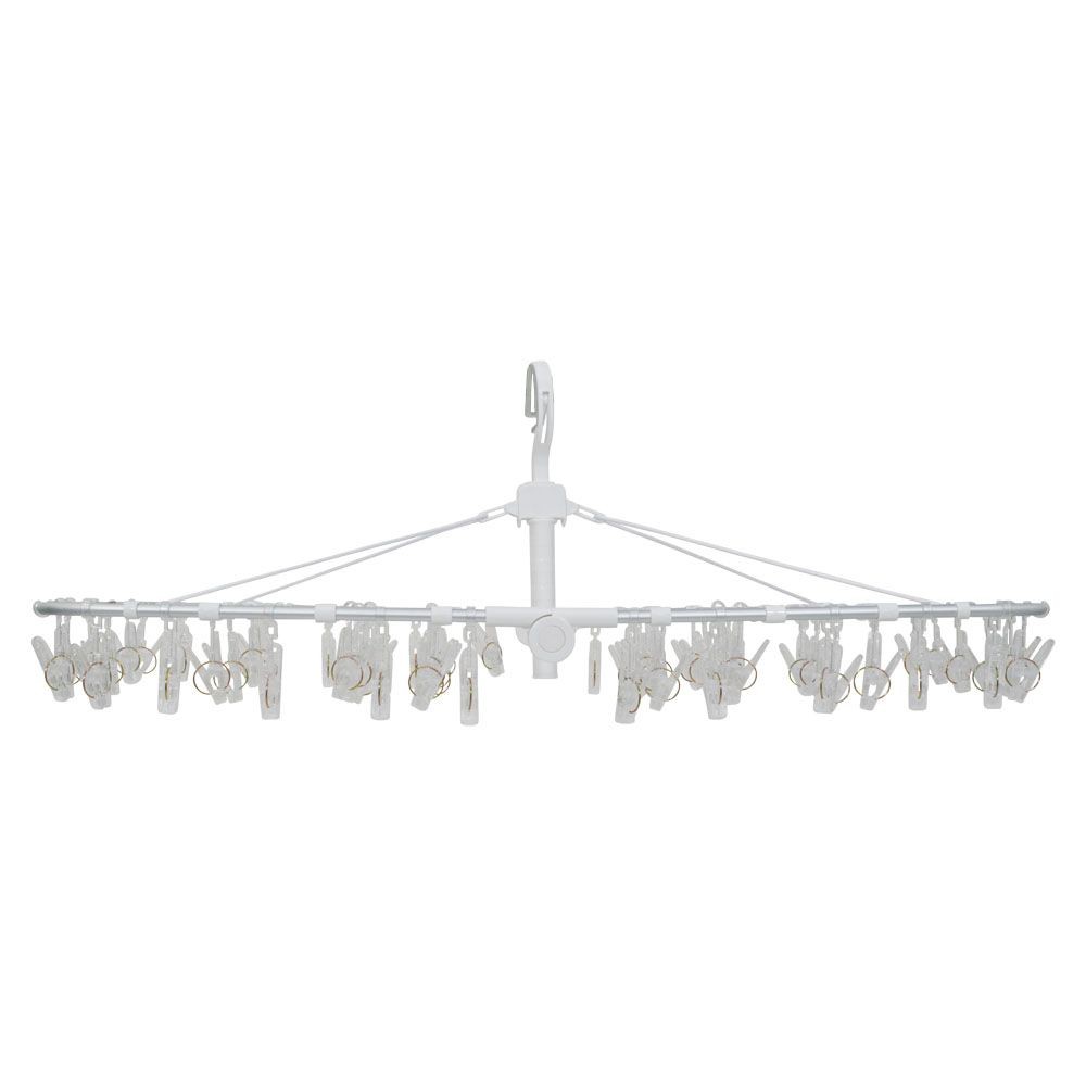 WIZ'A ウィザ ハンドル付アルミ洗濯ハンガー６０ピンチ, ホワイト, 60P