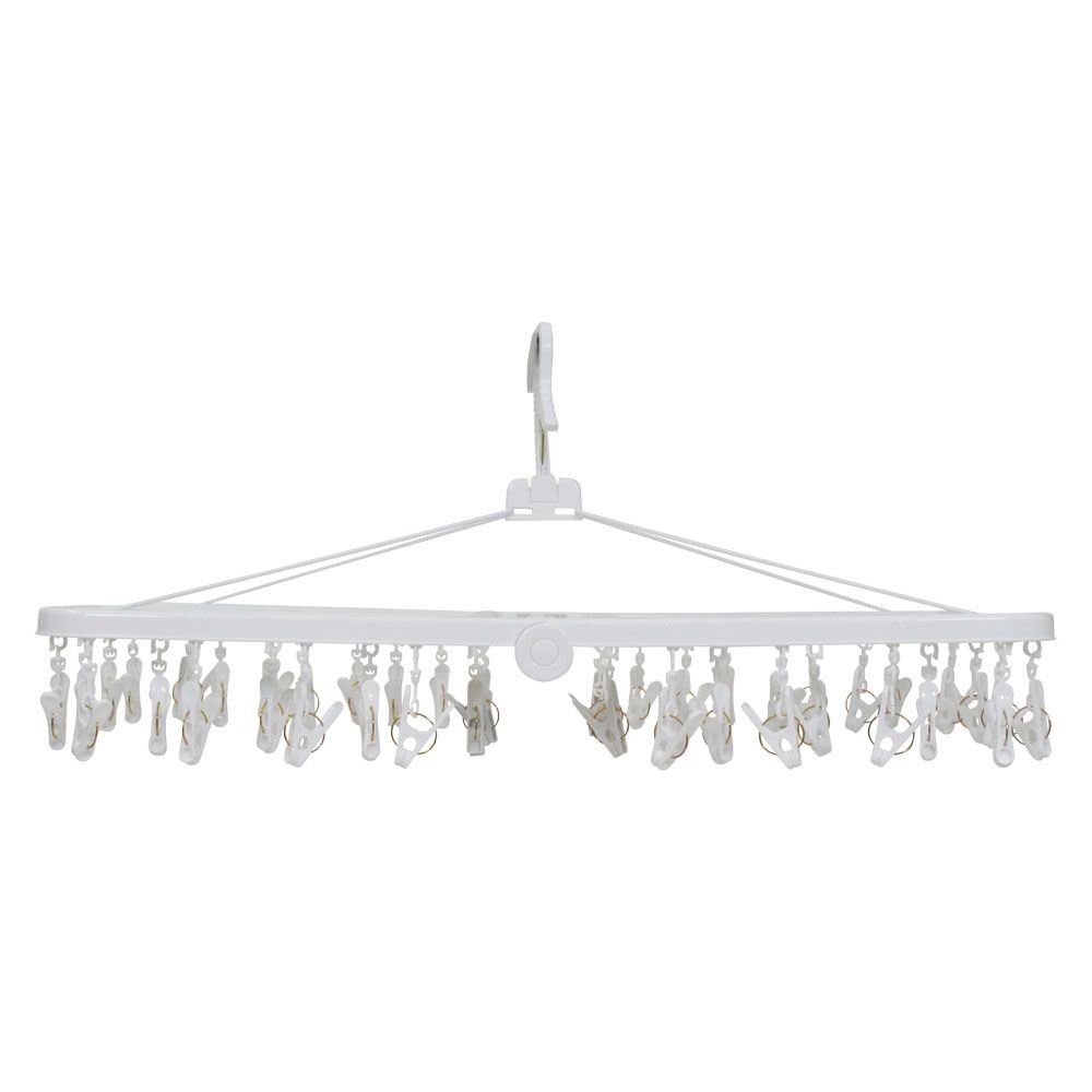 ウィザ WIZ'A　ピンチが回転して干しやすい洗濯ハンガー　４２ピンチ, ホワイト, 42ピンチ