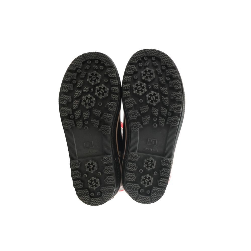 胴太でゆったり紳士カラーブーツ　反射テープ付, レッド＋ブラック, Mサイズ