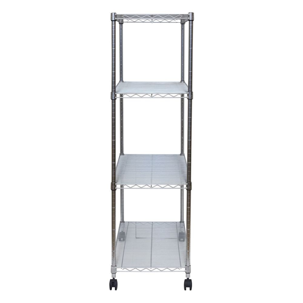 【数量限定】スチールラック 幅120cm 4段 ルミナスホームラック NLH1215-4, シルバー, 4段