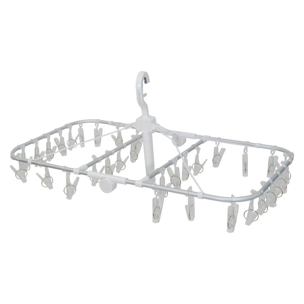 WIZ'A ウィザ ハンドル付アルミ洗濯ハンガー３２ピンチ, ホワイト, 32P