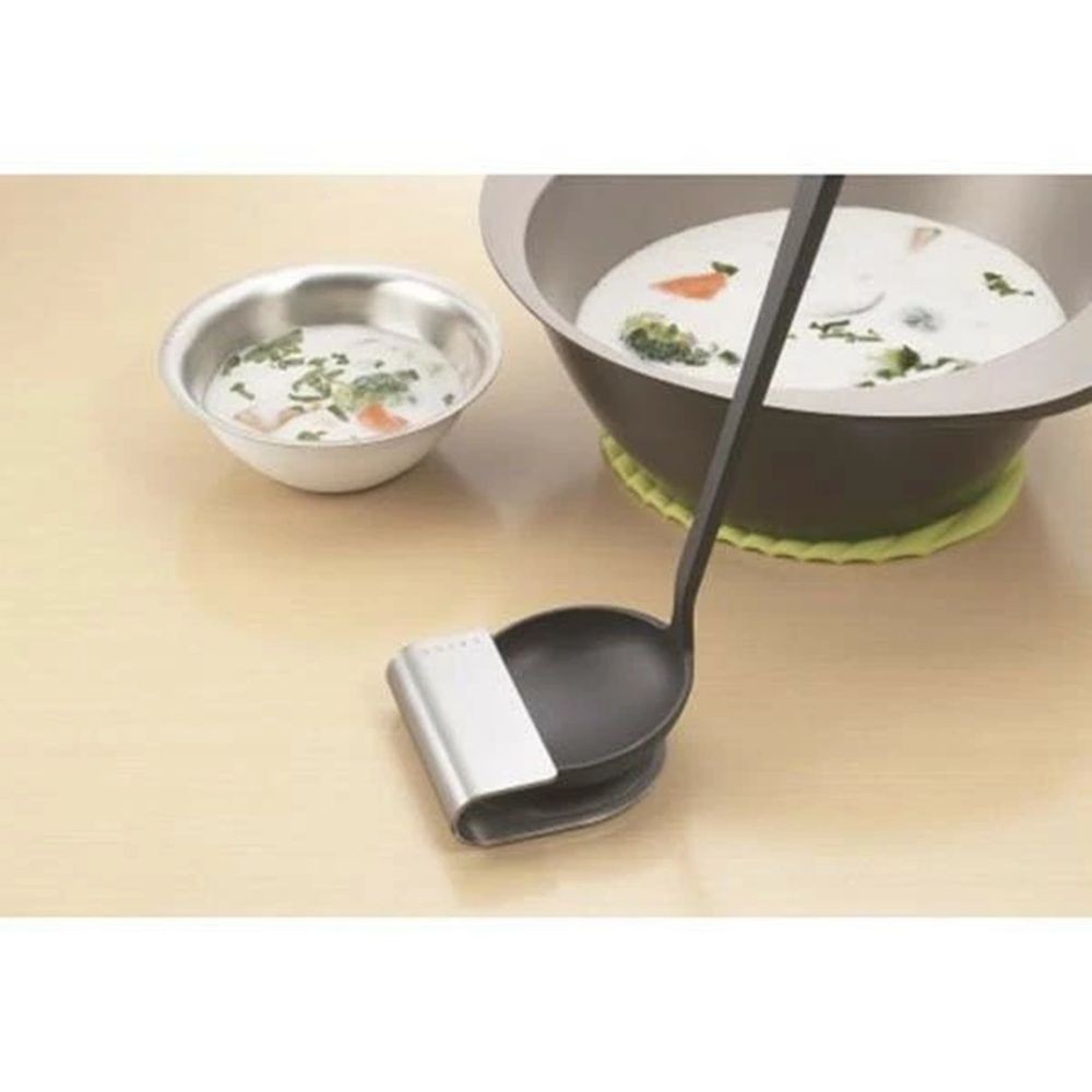 ヨシカワ EAトCO Oki オキ ladle stand, ステンレス, 幅93mm&times;奥行86mm&times;高さ27mm