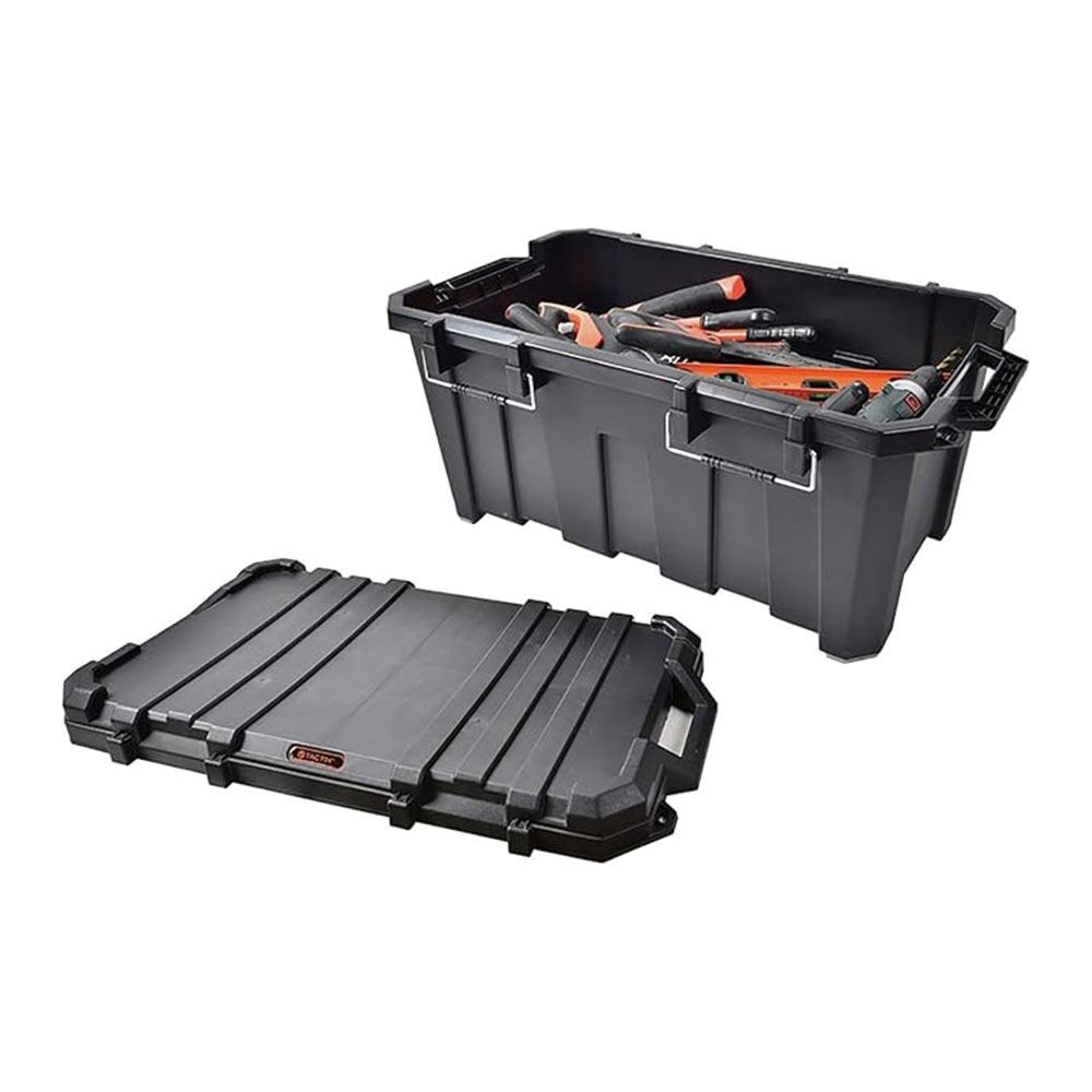 タクティクス コンテナボックス 80L 幅850&times;奥行490&times;高さ390mm, 黒, 85L