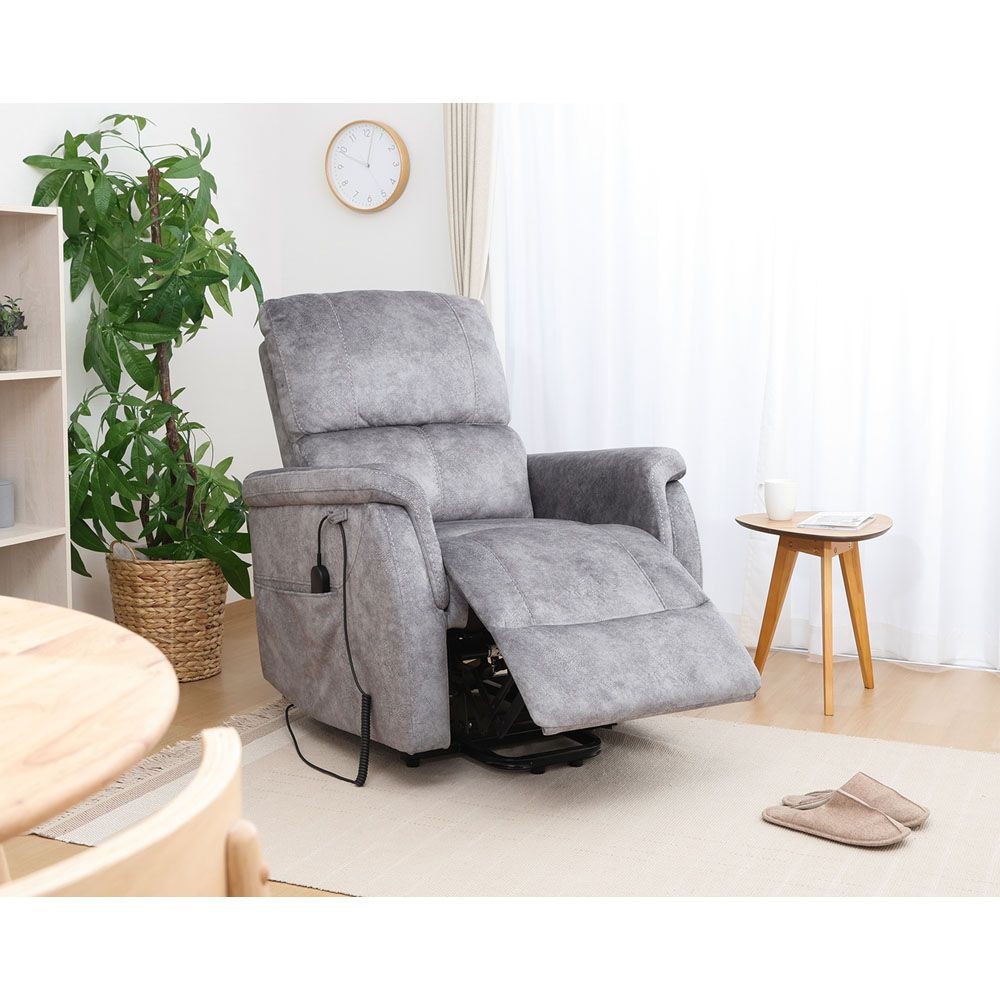 不二貿易 立ち上がりやすい電動リクライナー　ＰＥＡＣＥ　ＧＹ【メーカー直送・代引不可】, グレー, 幅850mm&times;奥行mm&times;高さmm
