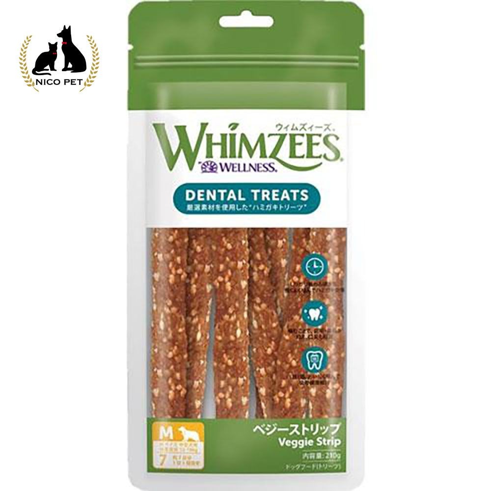 ウィムズィーズ ベジーストリップ М （中型犬向け・体重１２‐１８Kg） 7個入, 中型犬向け, 7個入