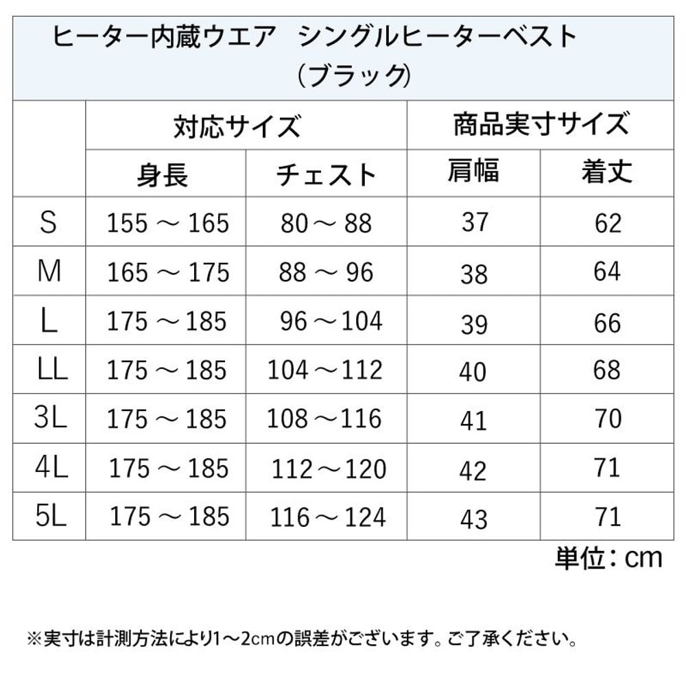 【数量限定】【処分価格】ヒーター内蔵ベスト　ブラック, ブラック（M）, Mサイズ