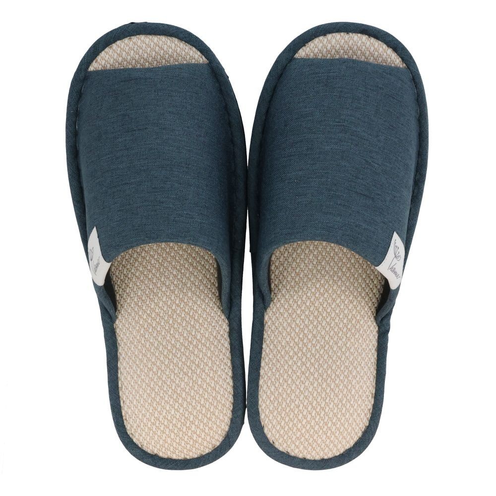 ムレにくい麻混スリッパ, ミント, Lサイズ