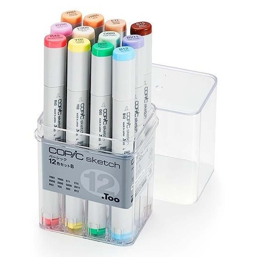 コピックスケッチ ベーシック 12色セット B 12502080, ベーシック 12色セット B, コピックスケッチ セット