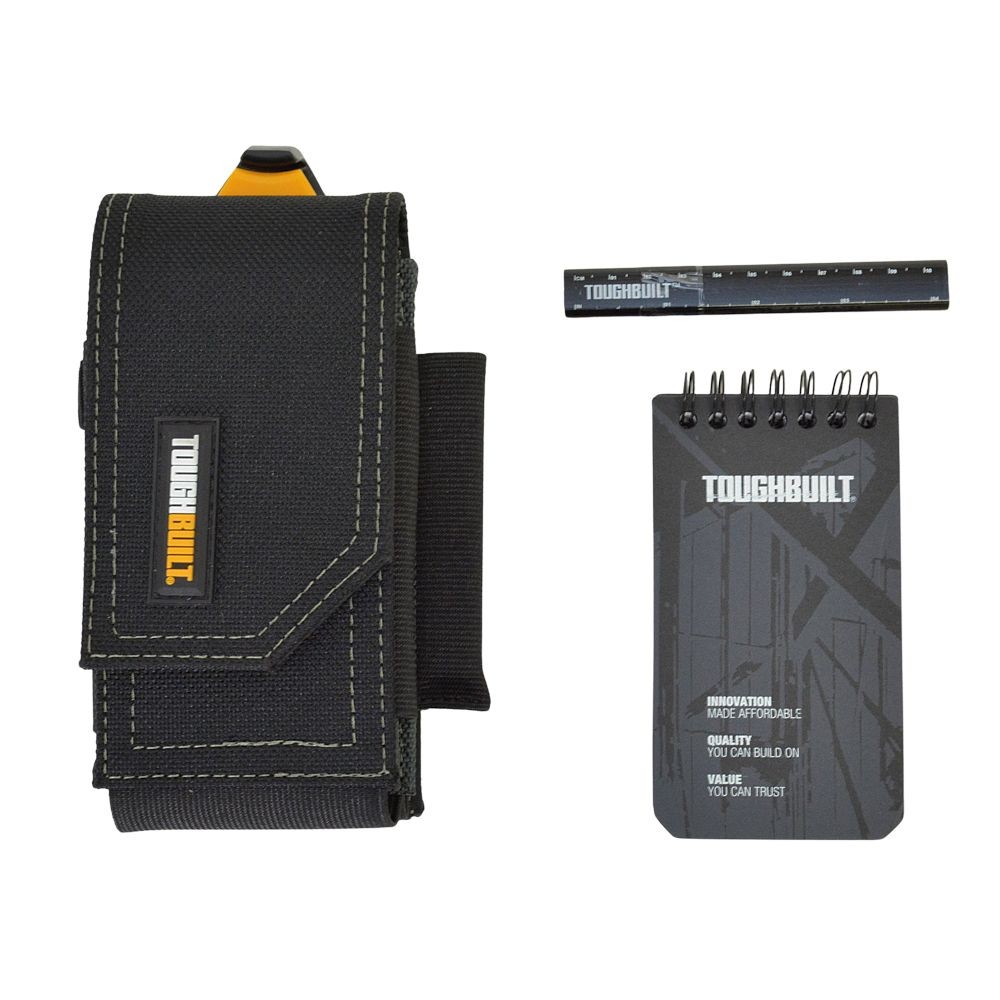 TOUGHBUILT（タフビルト）　スマートフォンプラスポーチ　ノート＆ペン付き　TB-CT-33P, 黒, TB-CT-33P