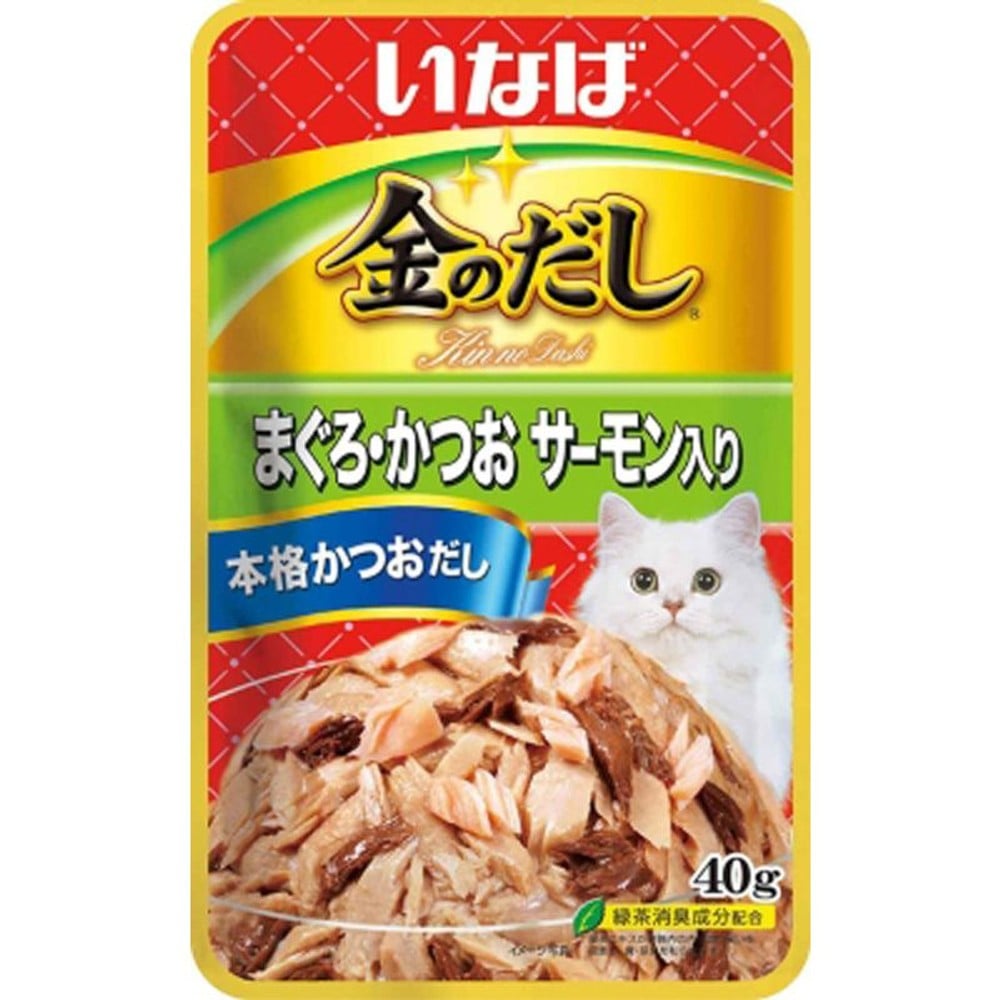 いなば　金のだしパウチ　鮪鰹サーモン　40ｇ, 鮪鰹サーモン, 40g