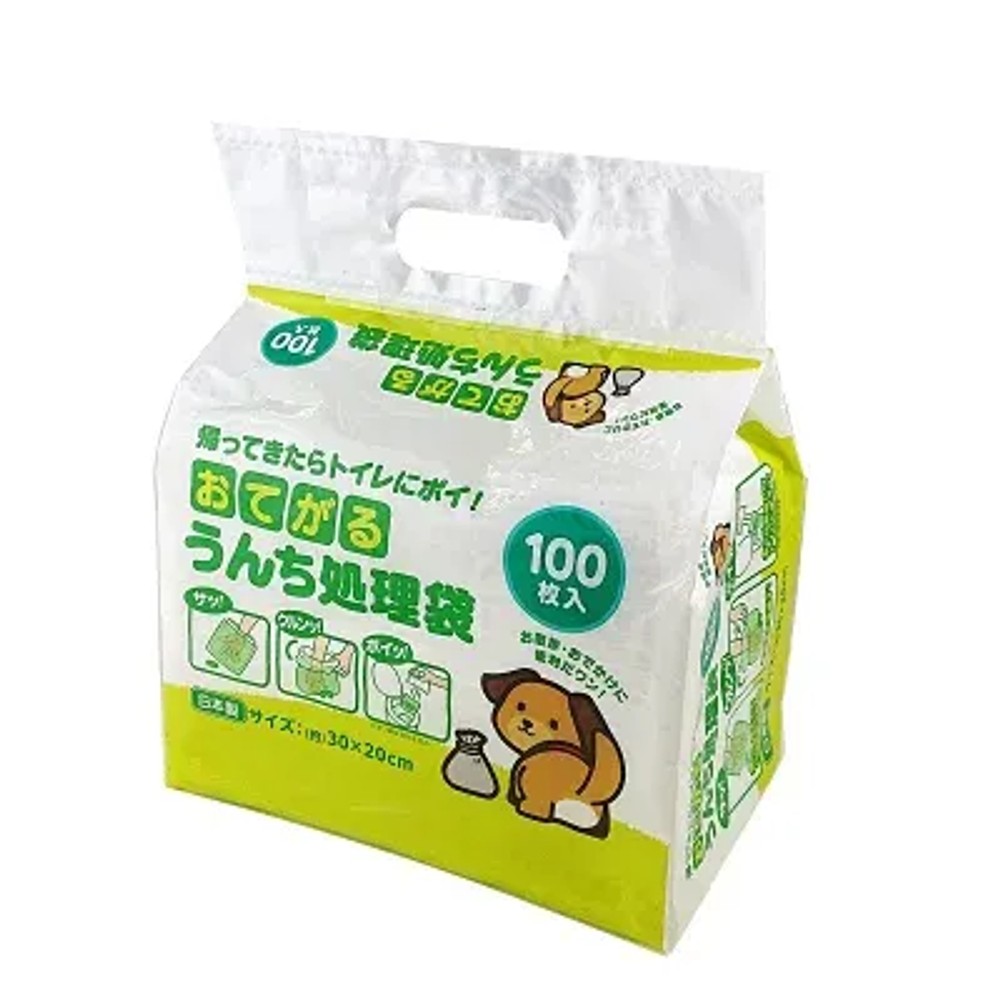 おてがるうんち処理袋100枚入, ポリ袋, 約30&times;20cm 100枚入