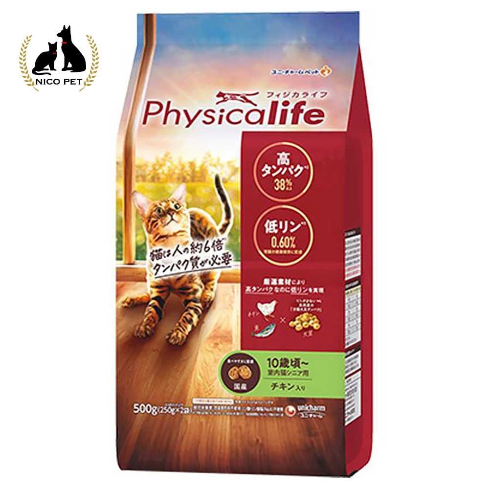 Ｐｈｙｓｉｃａｌｉｆｅ（フィジカライフ）　１０歳頃〜　室内猫　シニア用　チキン入り　５００ｇ, 室内猫シニア, 500g