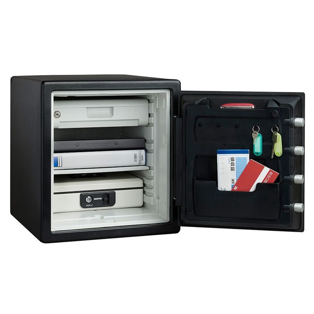 【廃棄料無料・開梱・設置費込】セントリー耐火・耐水金庫  JFW123GEL  テンキー式 1時間耐火 33.6L【メーカー直送・代引不可】, ブラック, 33.6L