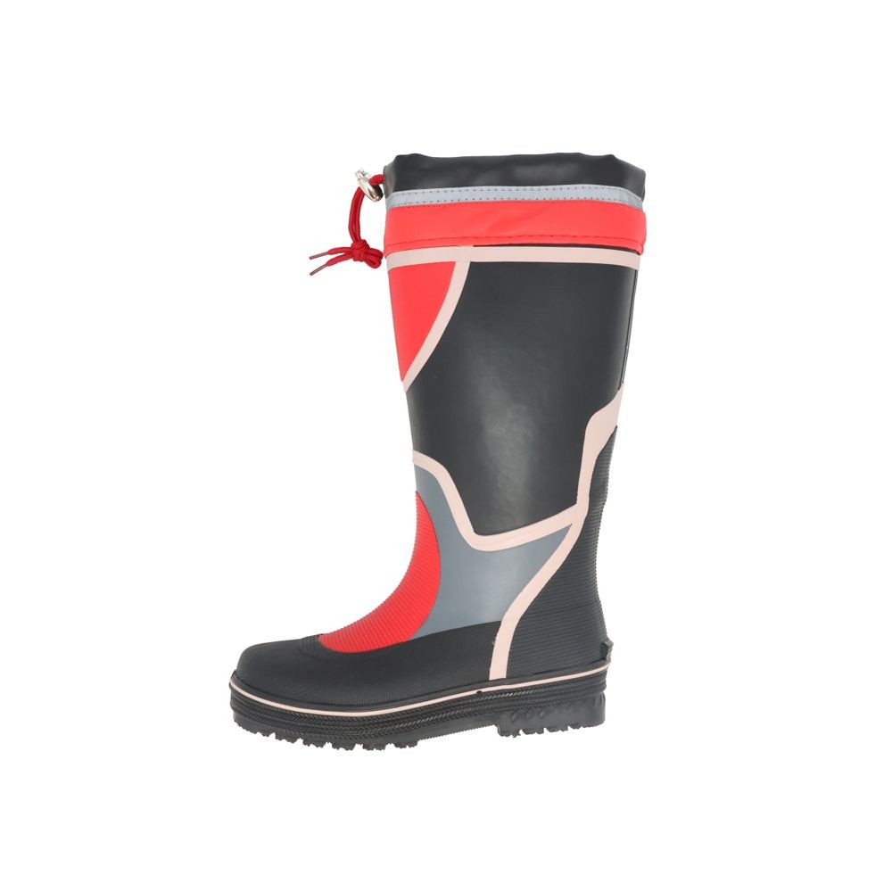 胴太でゆったり紳士カラーブーツ　反射テープ付, レッド＋ブラック, Mサイズ