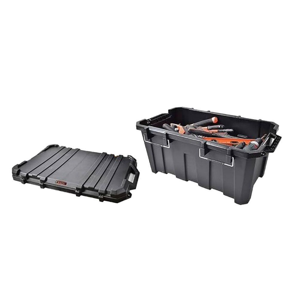 タクティクス コンテナボックス 80L 幅850&times;奥行490&times;高さ390mm, 黒, 85L