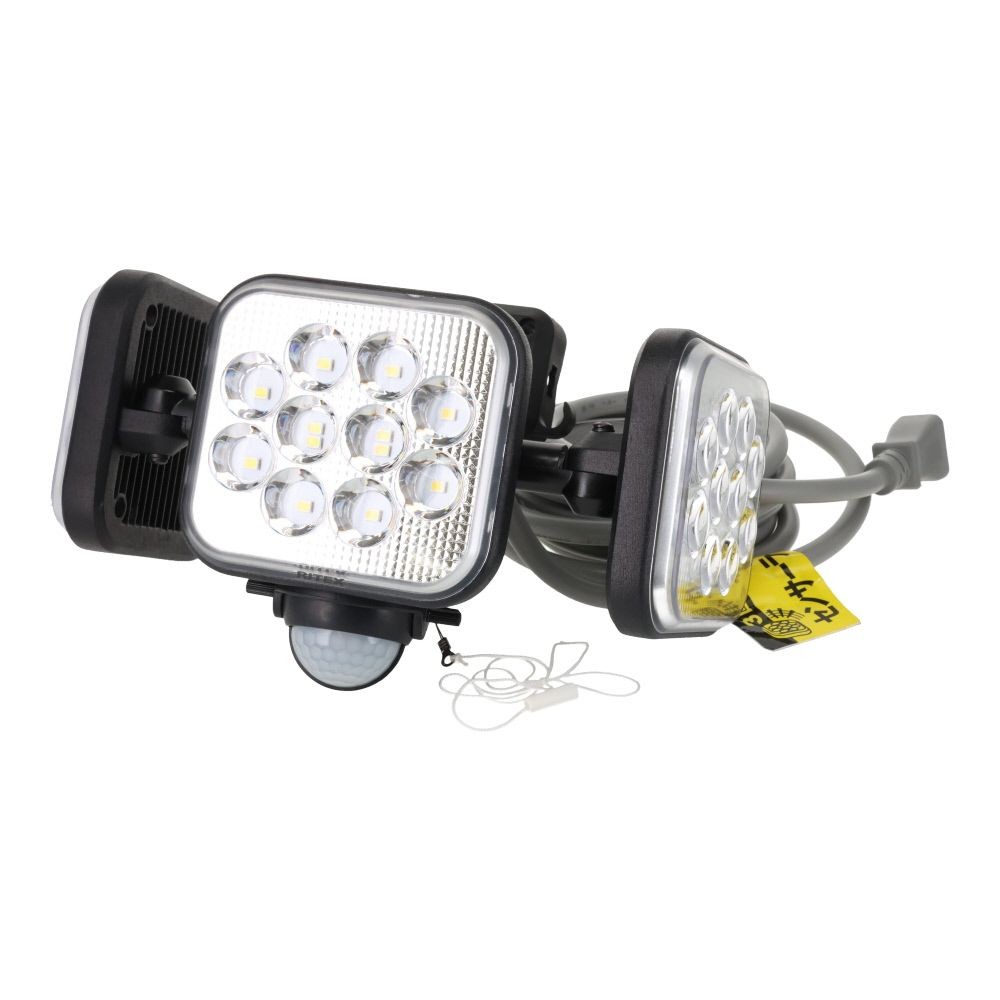 １４Ｗ３灯　フリーアーム式LEDセンサーライト　コンセント式　ＬＡー３０４２, 黒, LA-3042