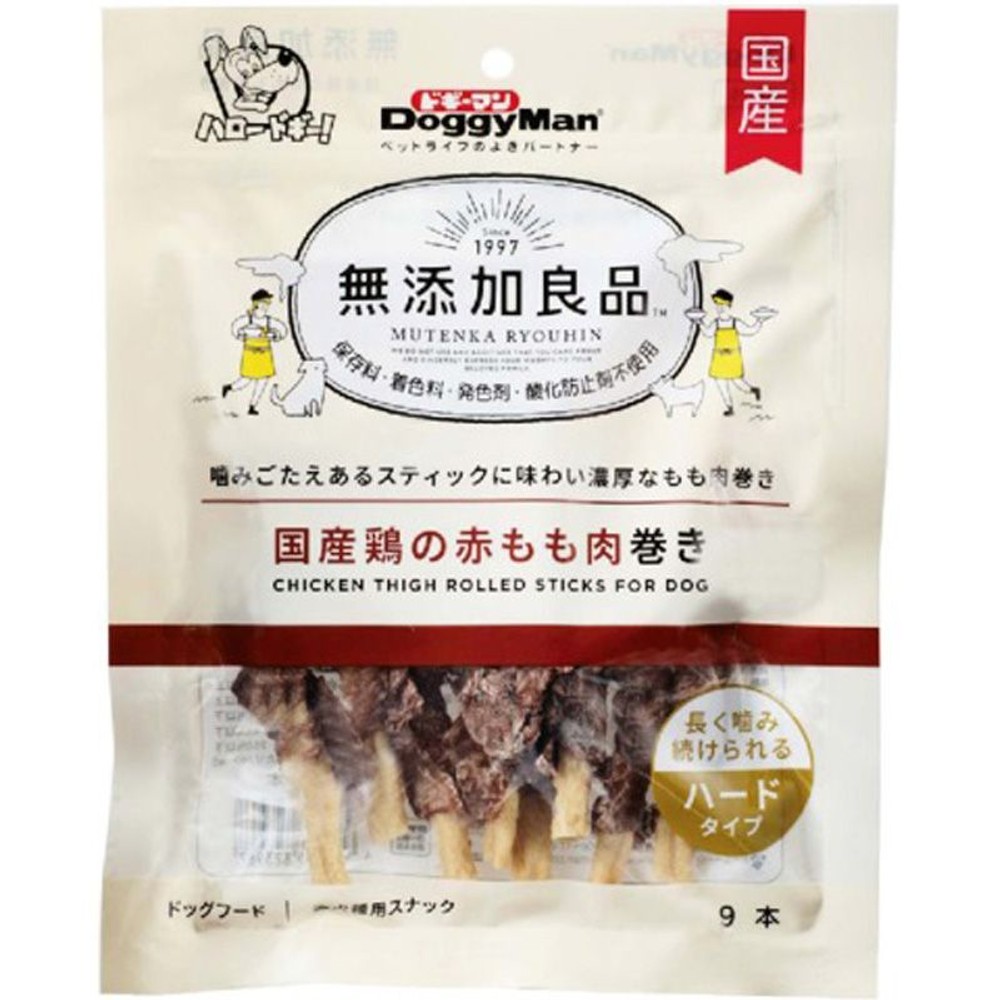 ドギーマン　無添加良品　国産鶏　赤もも肉巻き　9本, 赤もも肉巻き, 9本