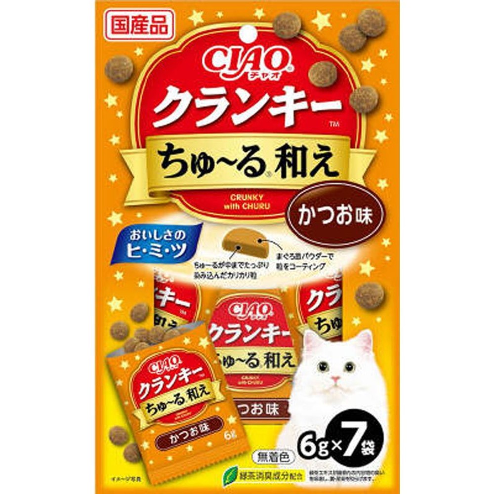 いなば クランキ―ちゅ〜る和えかつお味６ｇｘ７袋, かつお, 6g&times;7袋