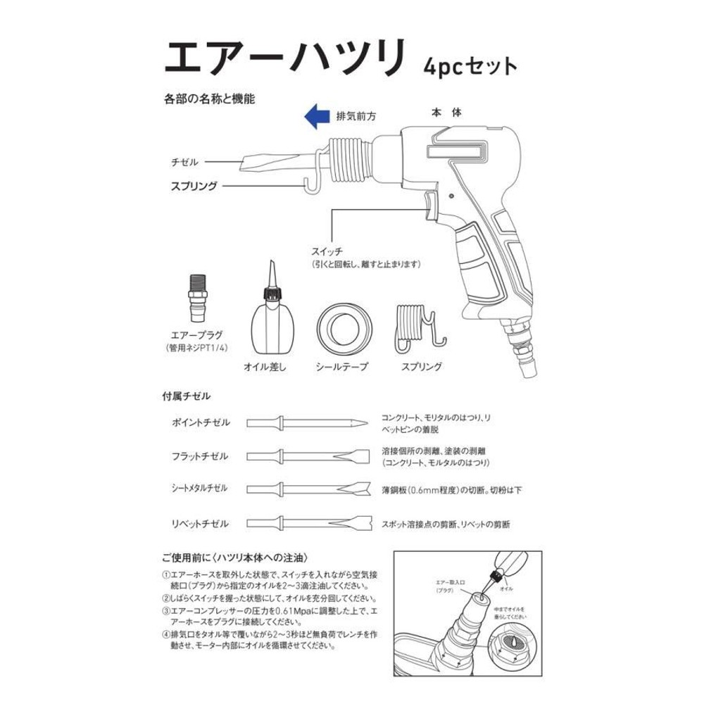 WIZ'A ウィザ エアーハツリセット GTAH-4PC , ブルー＋ブラック, GTAH-4PC