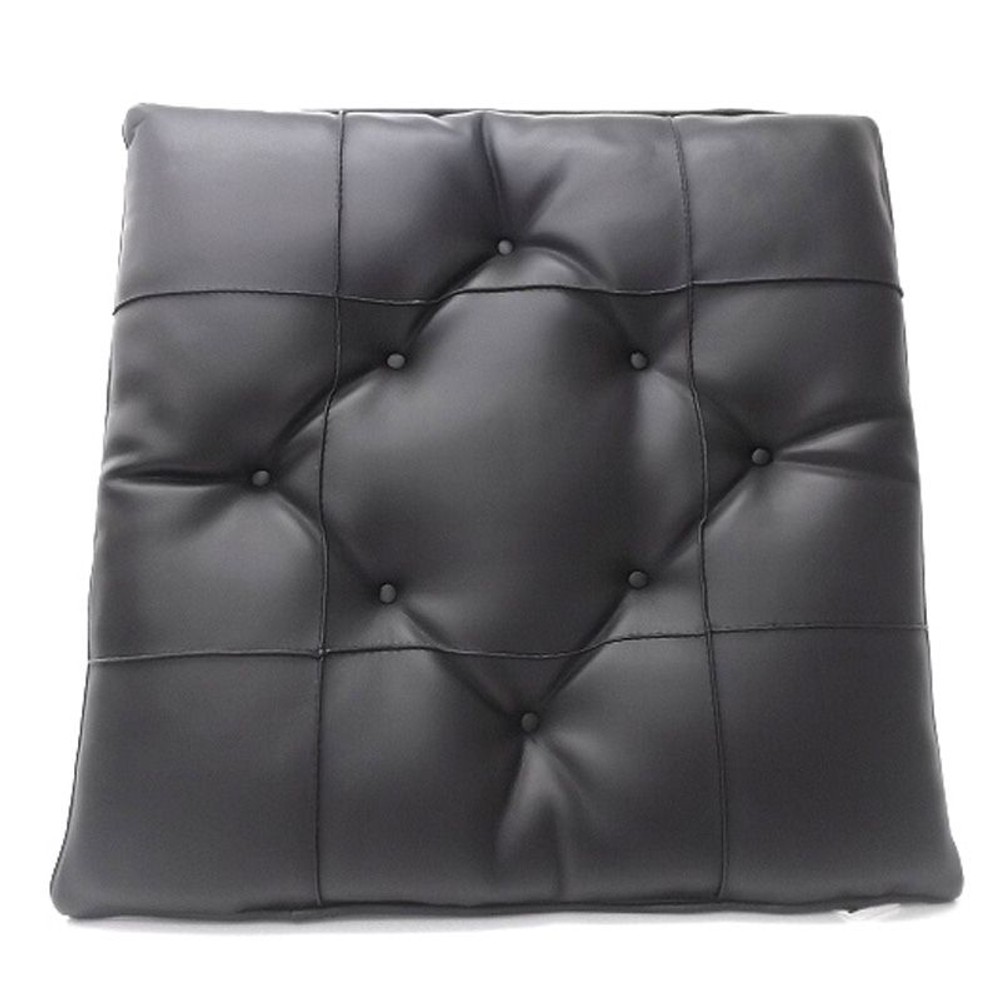 ソフトレザー調シングルクッション　ブラック, ブラック, 1枚入り