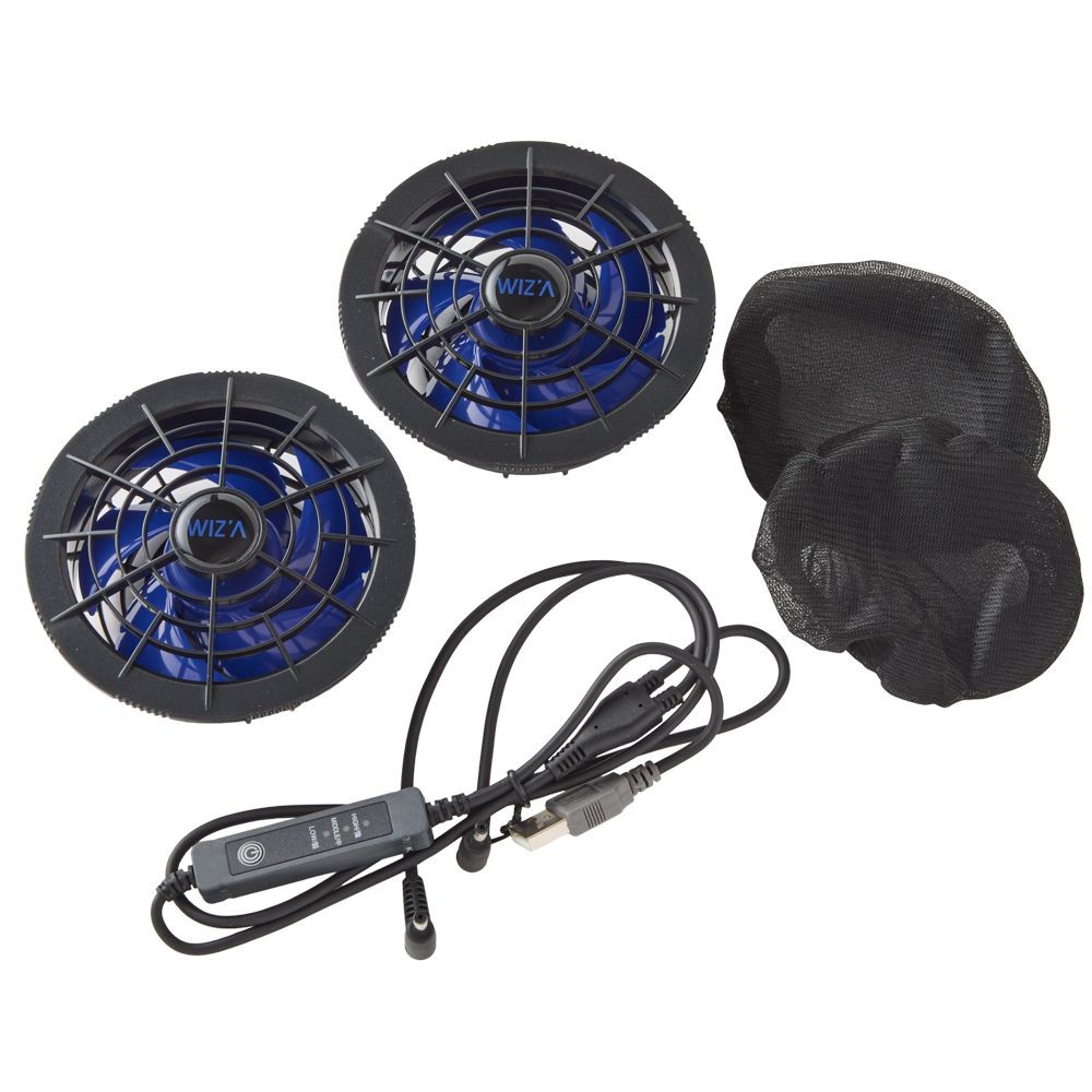 【2026年モデル】ウイザ　WIZ'A　超大風量　防水衣料用ファンＰＲＯ　ブラック&times;ブルー, ブラック&times;ブルー, ノーマル