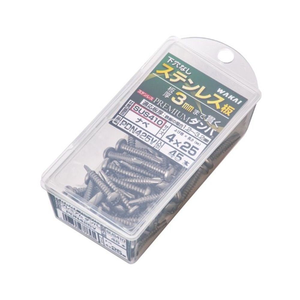 セルフドリルネジ プレミアムダンバ  ナベ頭  4&times;25 PDN425V, シルバー, よび径4mm&times;長さ25mm