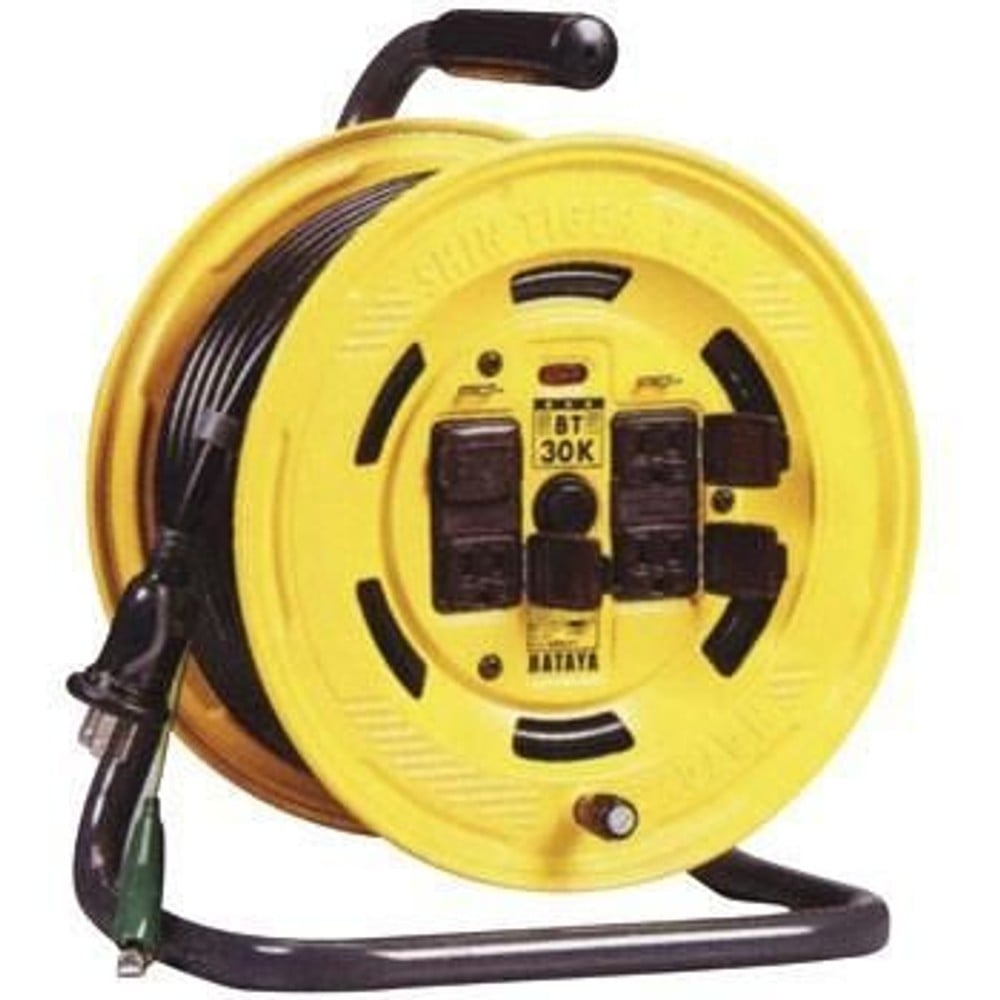 ハタヤ シンタイガーリール 屋内用 単相100V型 30m BT-30KS, イエロー, 30m