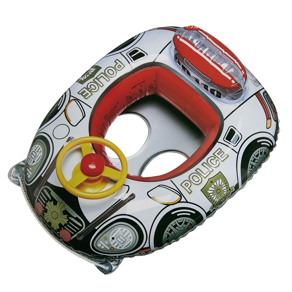 ベビーボートハンドル付ポリス, パトカー柄, 66cm×52cm