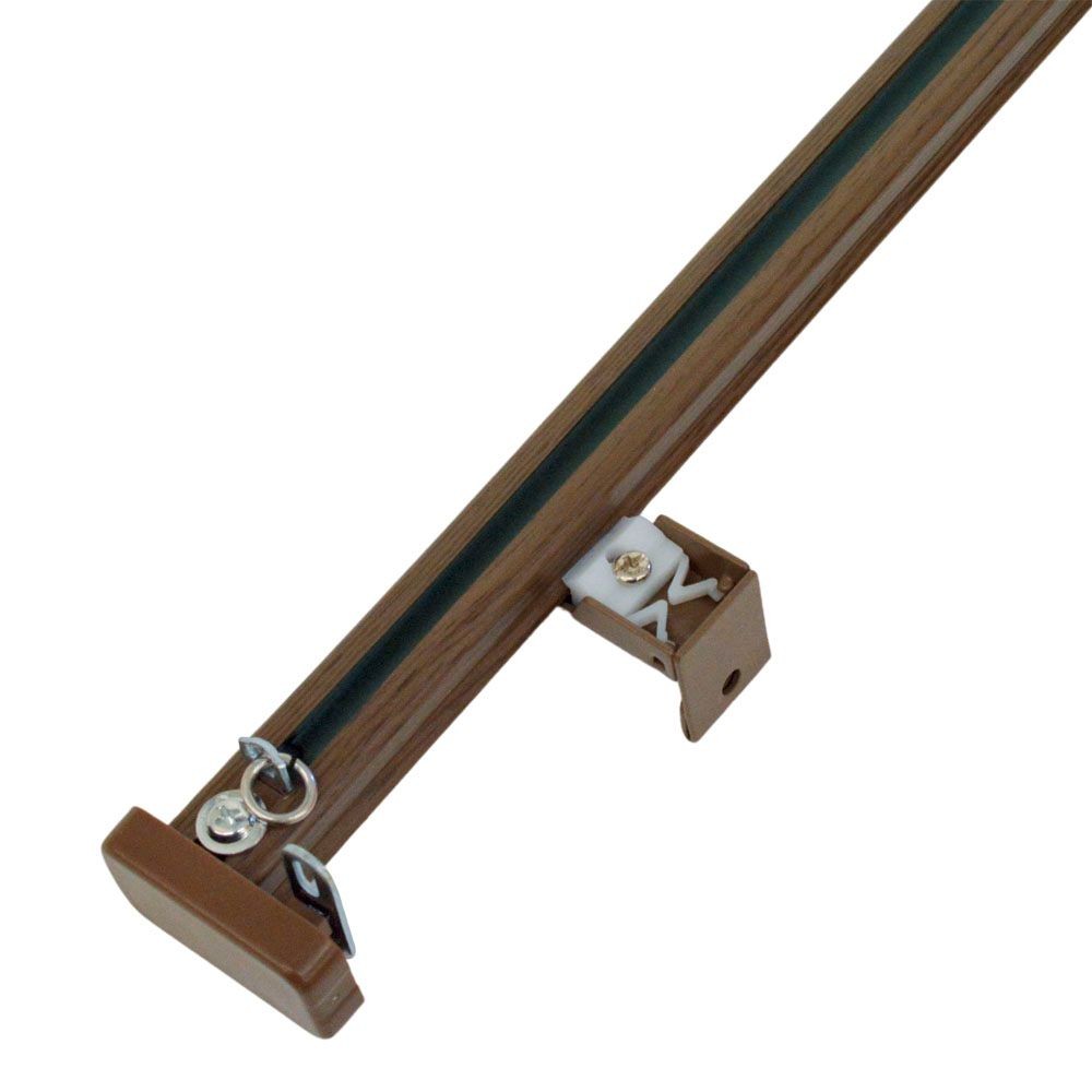 伸縮角型カーテンレール　１．０ｍ用シングル, 木目ホワイト, 1.0ｍ用シングル