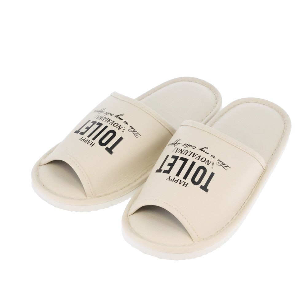 テキストトイレスリッパ　Ｌ　ＷＨ, アイボリー, Lサイズ