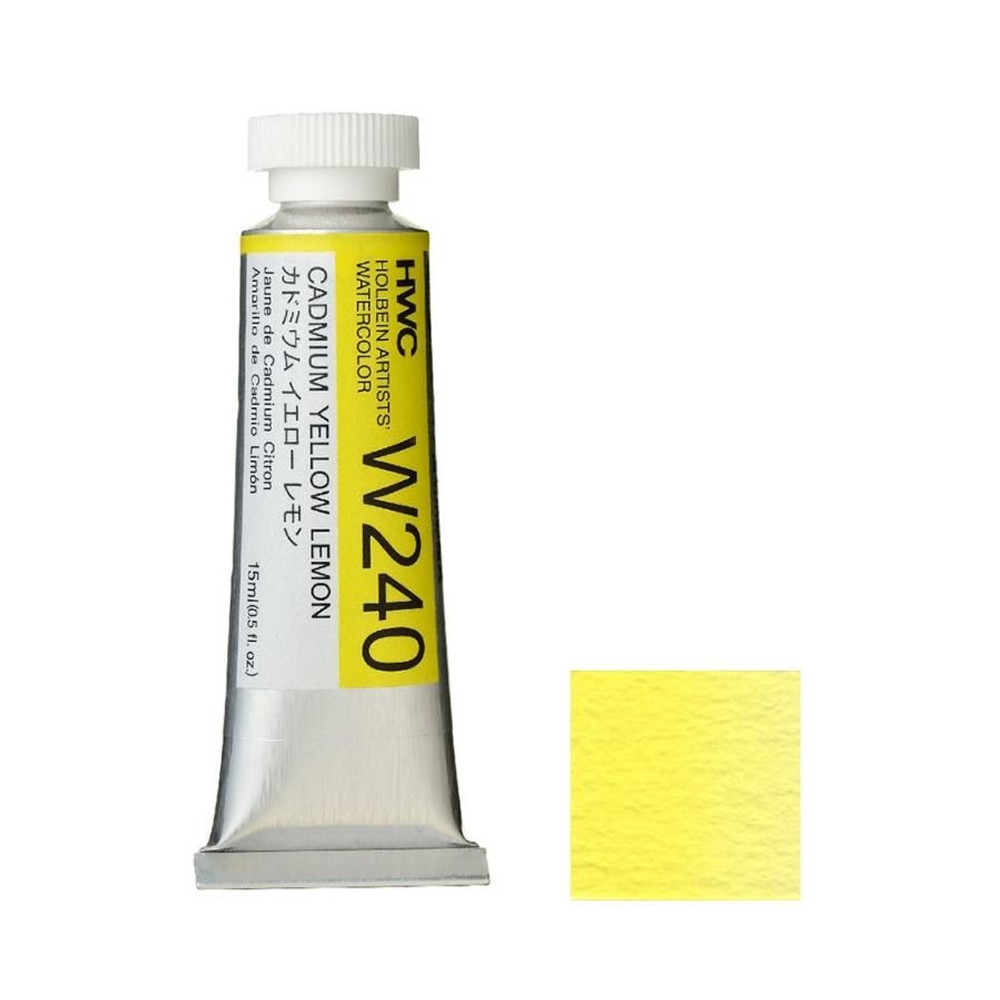 ホルベイン 透明水彩絵具 5号 (15ｍｌ) W240 カドミウム イエロー レモン, W240カドミウムイエローレモン, 5号 (15ml) 