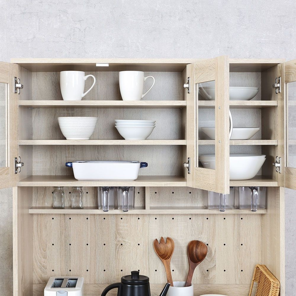 不二貿易 ゴミ箱上キャビネット　９０幅　オーク【メーカー直送・代引不可】, オーク, 幅885mm&times;奥行398mm&times;高さ1800mm