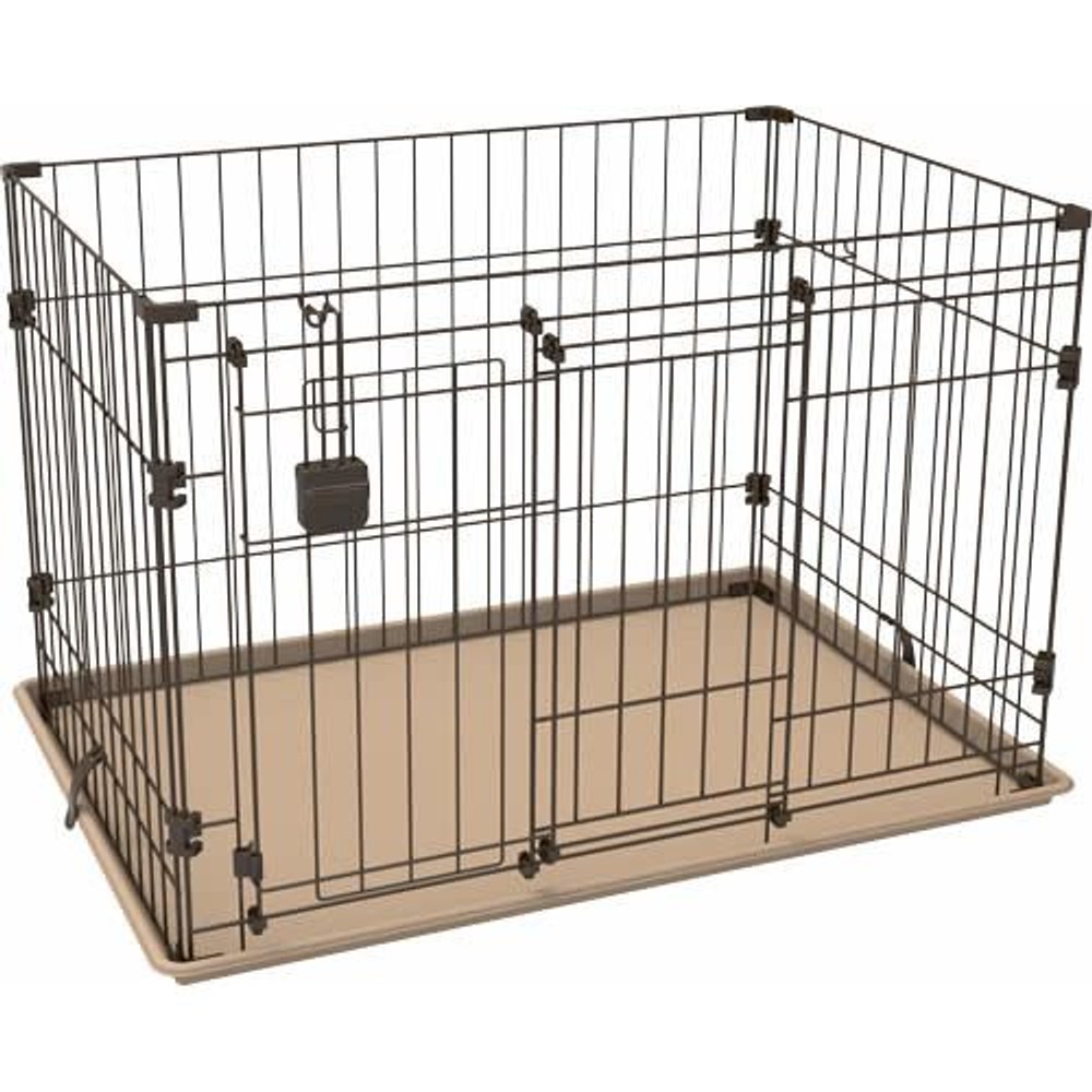 スライドドアで大きく開く　お掃除らくらくサークル　ブラウン, ブラウン, Mサイズ