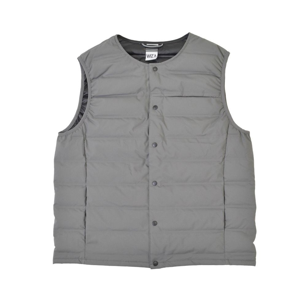 インナーシームレスダウンベスト チャコール, チャコール, Lサイズ