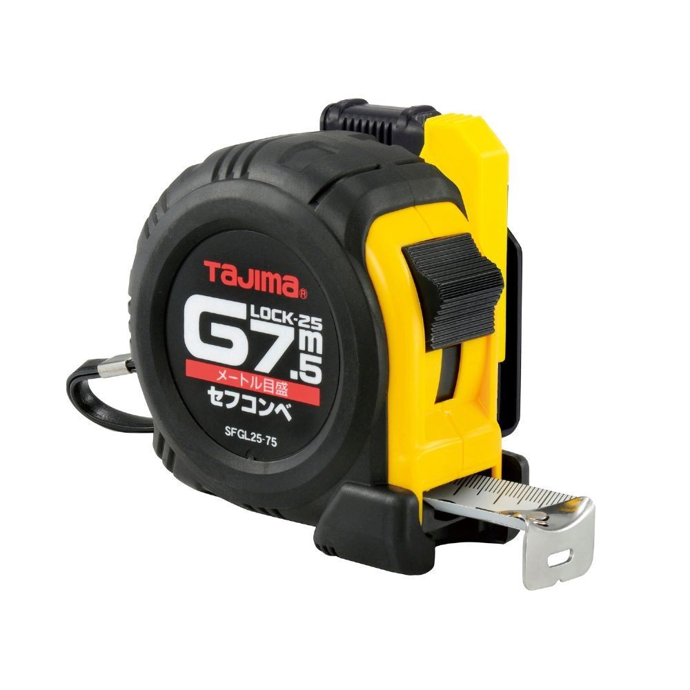 TAJIMA（タジマ）　Gロック 25mm幅7.5m セフ　SFGL25-75BL, ブラック, 7.5m