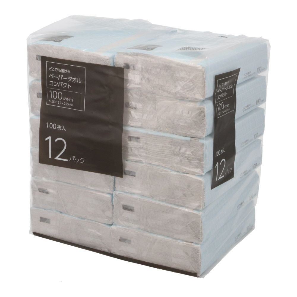 どこでも置けるペーパータオルコンパクト100枚入, コンパクト6P, 6個入り