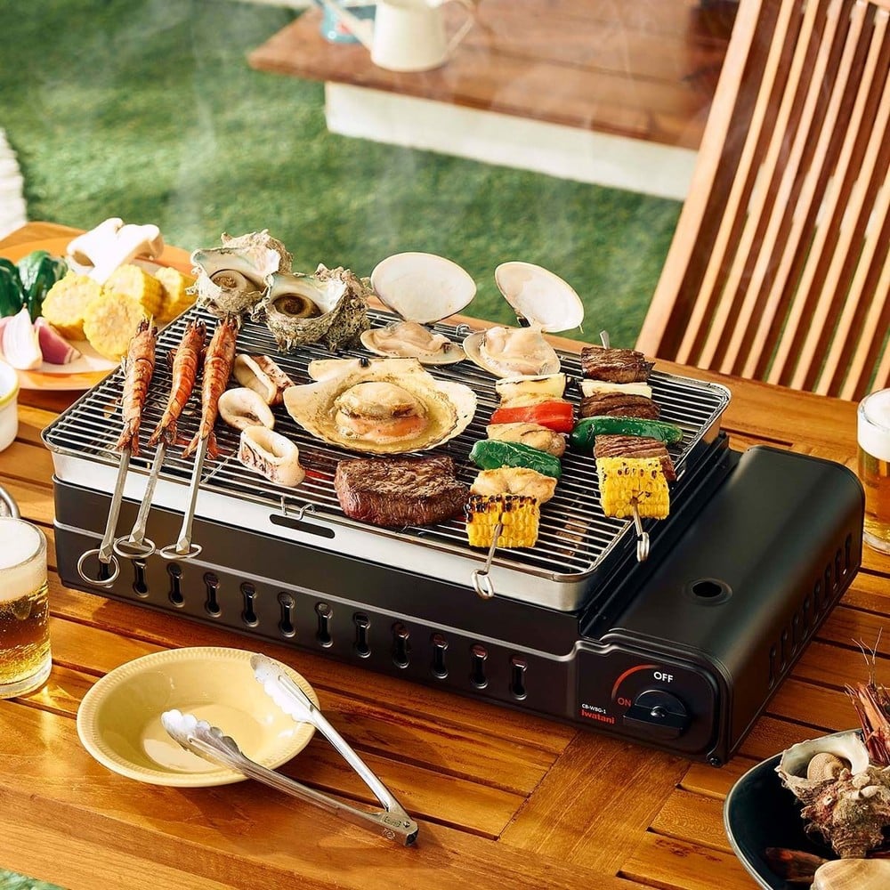 イワタニ カセットガス ワイドBBQグリル ホームメイドシリーズ CB-WBG-1, ブラック, （幅）497&times;（奥行）289&times;（高）136mm